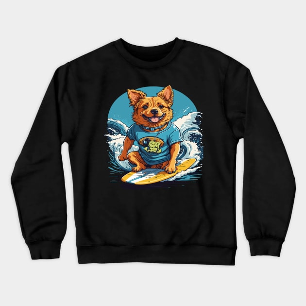 Surfer Dog Crewneck Sweatshirt by Lug